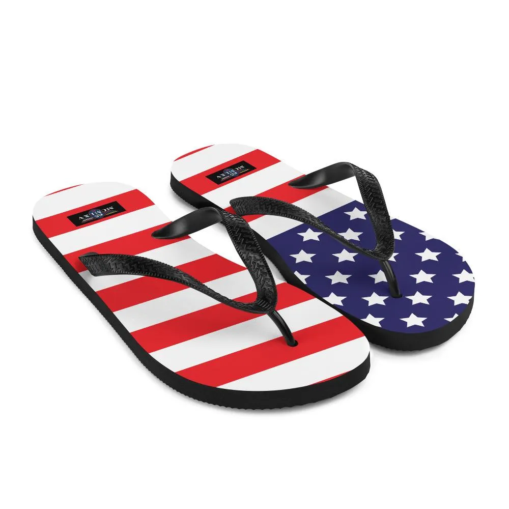 65 MCMLXV Unisex USA Flag Print Flip-Flops