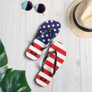 65 MCMLXV Unisex USA Flag Print Flip-Flops