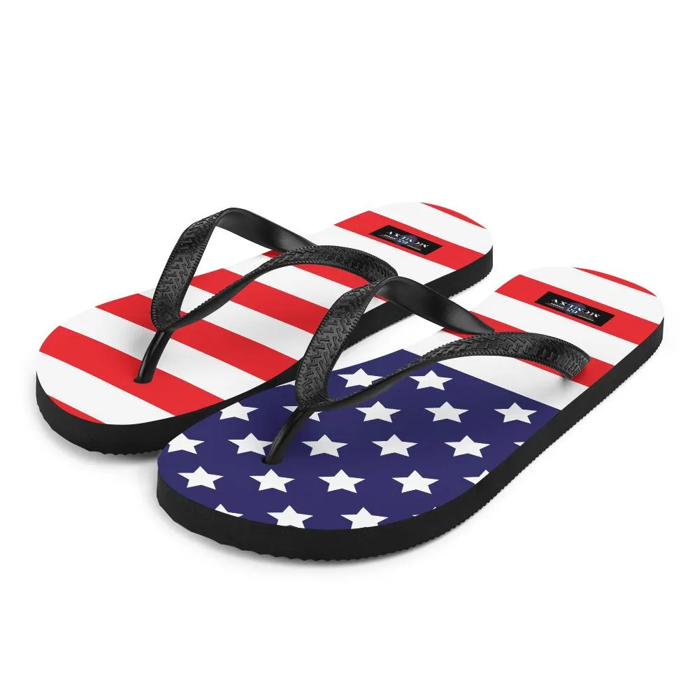 65 MCMLXV Unisex USA Flag Print Flip-Flops