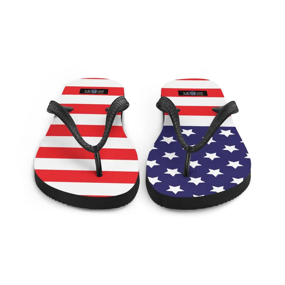 65 MCMLXV Unisex USA Flag Print Flip-Flops