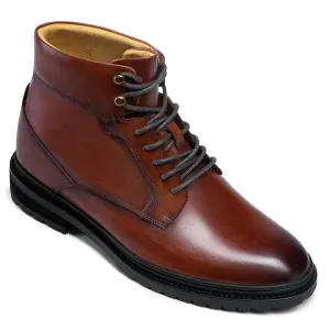 8 CM/3.15 Inches CMR CHAMARIPA Brown Leather Casual Men's Height Increasing Boots