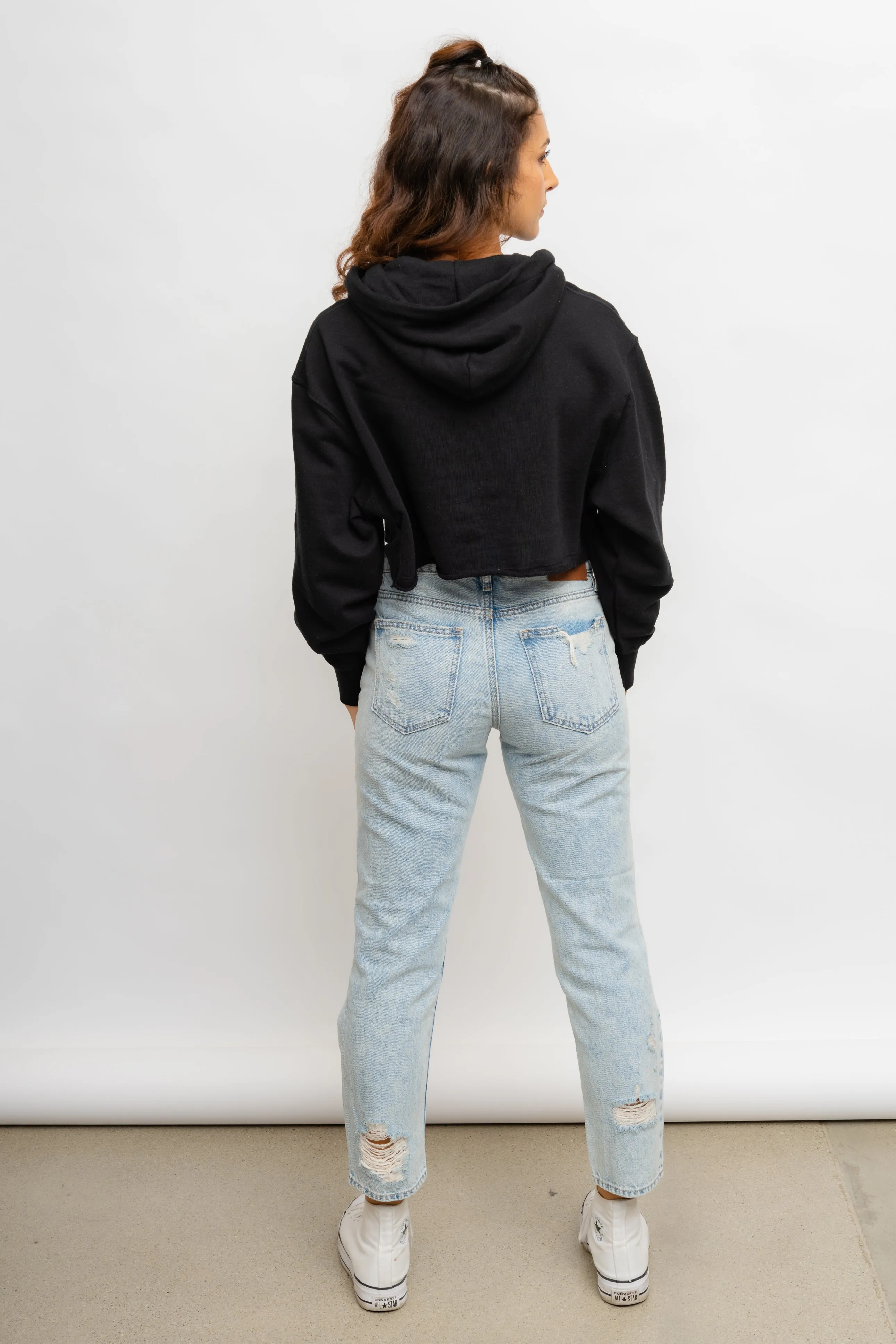 Abby Cotton Hooded Cropped Hoodie
