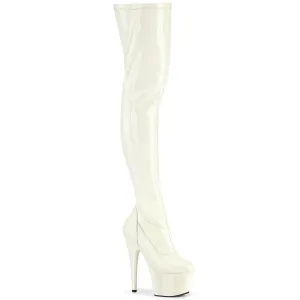 ADORE-3000 Pleaser Off White Faux Leather Sexy Platform Shoes (Pole Dancing Heels)