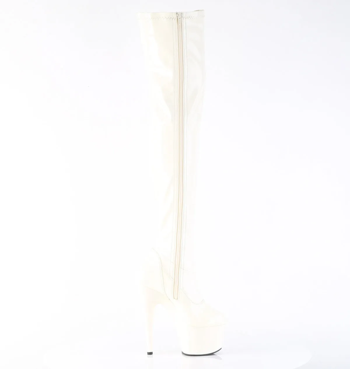 ADORE-3000 Pleaser Off White Faux Leather Sexy Platform Shoes (Pole Dancing Heels)