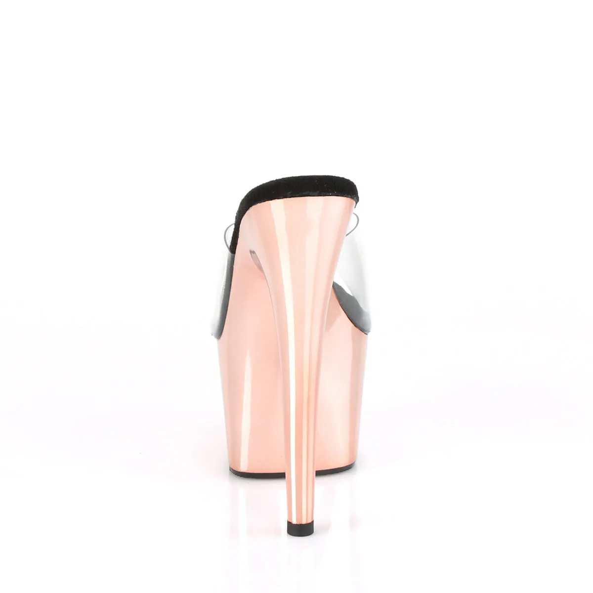 ADORE-701 Pleaser Clear/Rose Gold Chrome Sexy Platform Shoes (Pole Dancing Heels)