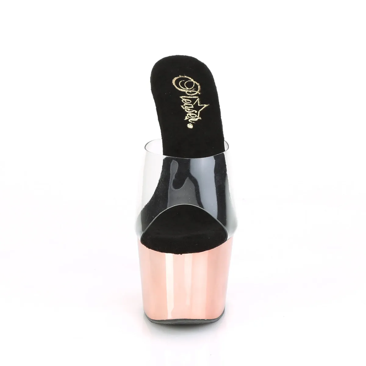 ADORE-701 Pleaser Clear/Rose Gold Chrome Sexy Platform Shoes (Pole Dancing Heels)