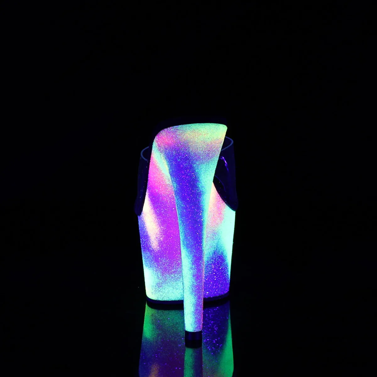 ADORE-701GXY Pleaser Clear/Neon Galaxy Mini Glitter Sexy Platform Shoes (Pole Dancing Heels)