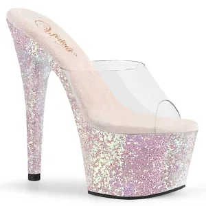 ADORE-701LG Pleaser Clear/Opal Multi Glitter Sexy Platform Shoes (Pole Dancing Heels)
