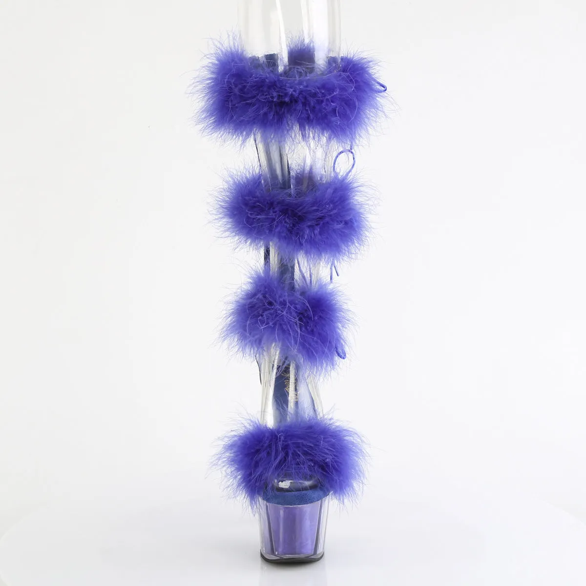 ADORE-728F Pleaser Clear/Royal Blue Sexy Platform Shoes (Pole Dancing Heels)