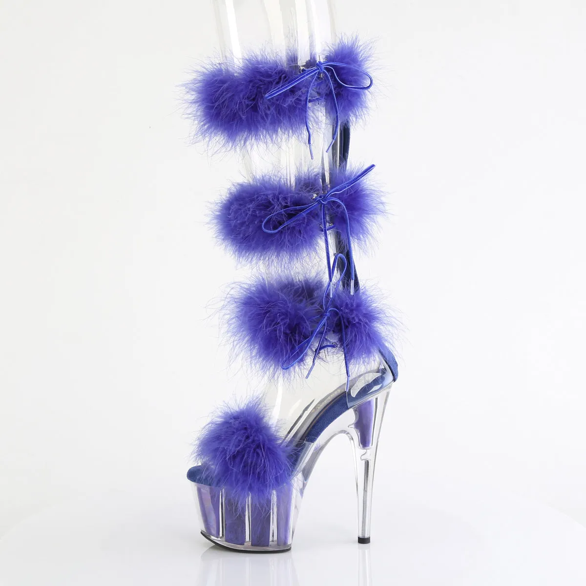 ADORE-728F Pleaser Clear/Royal Blue Sexy Platform Shoes (Pole Dancing Heels)