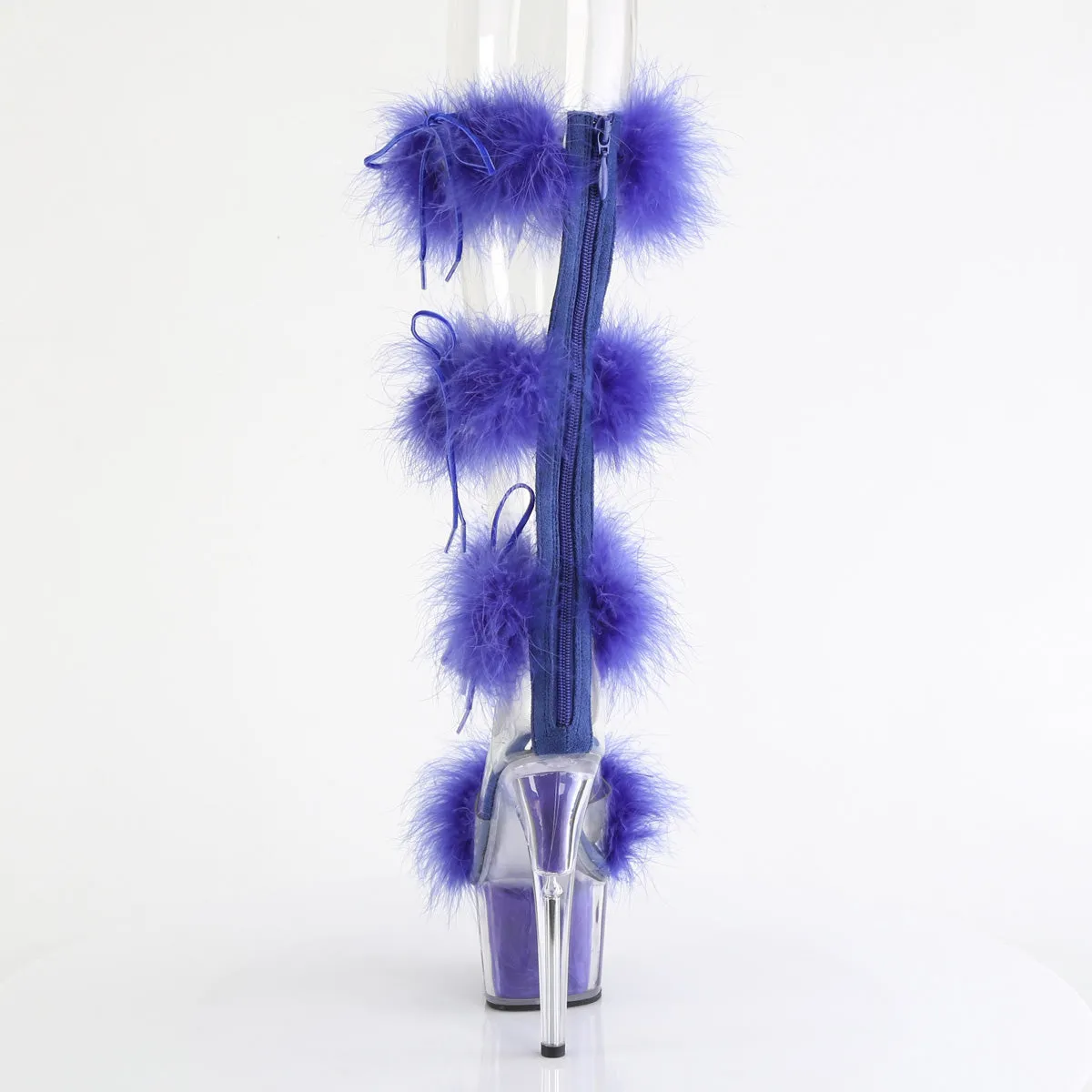 ADORE-728F Pleaser Clear/Royal Blue Sexy Platform Shoes (Pole Dancing Heels)