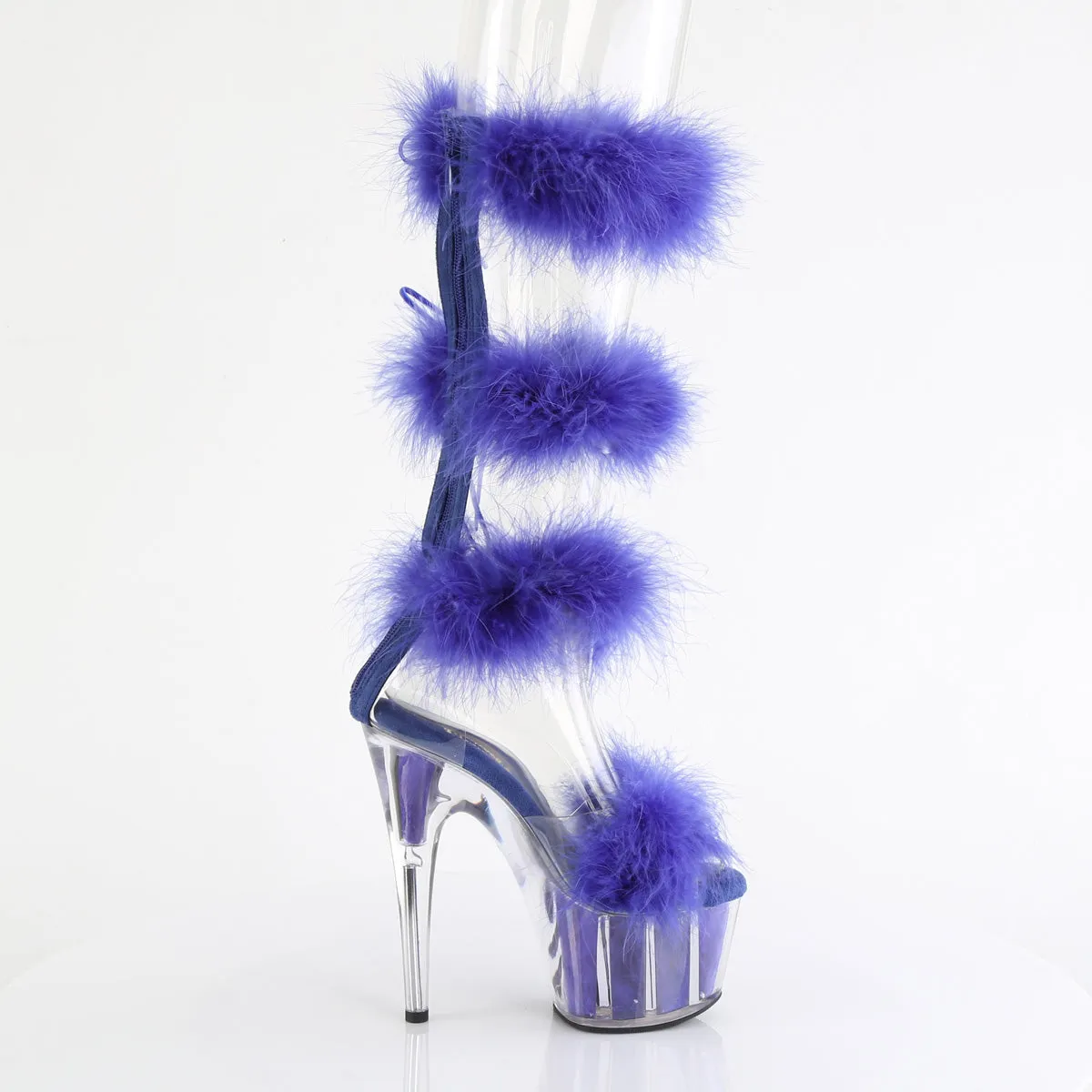 ADORE-728F Pleaser Clear/Royal Blue Sexy Platform Shoes (Pole Dancing Heels)