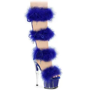 ADORE-728F Pleaser Clear/Royal Blue Sexy Platform Shoes (Pole Dancing Heels)