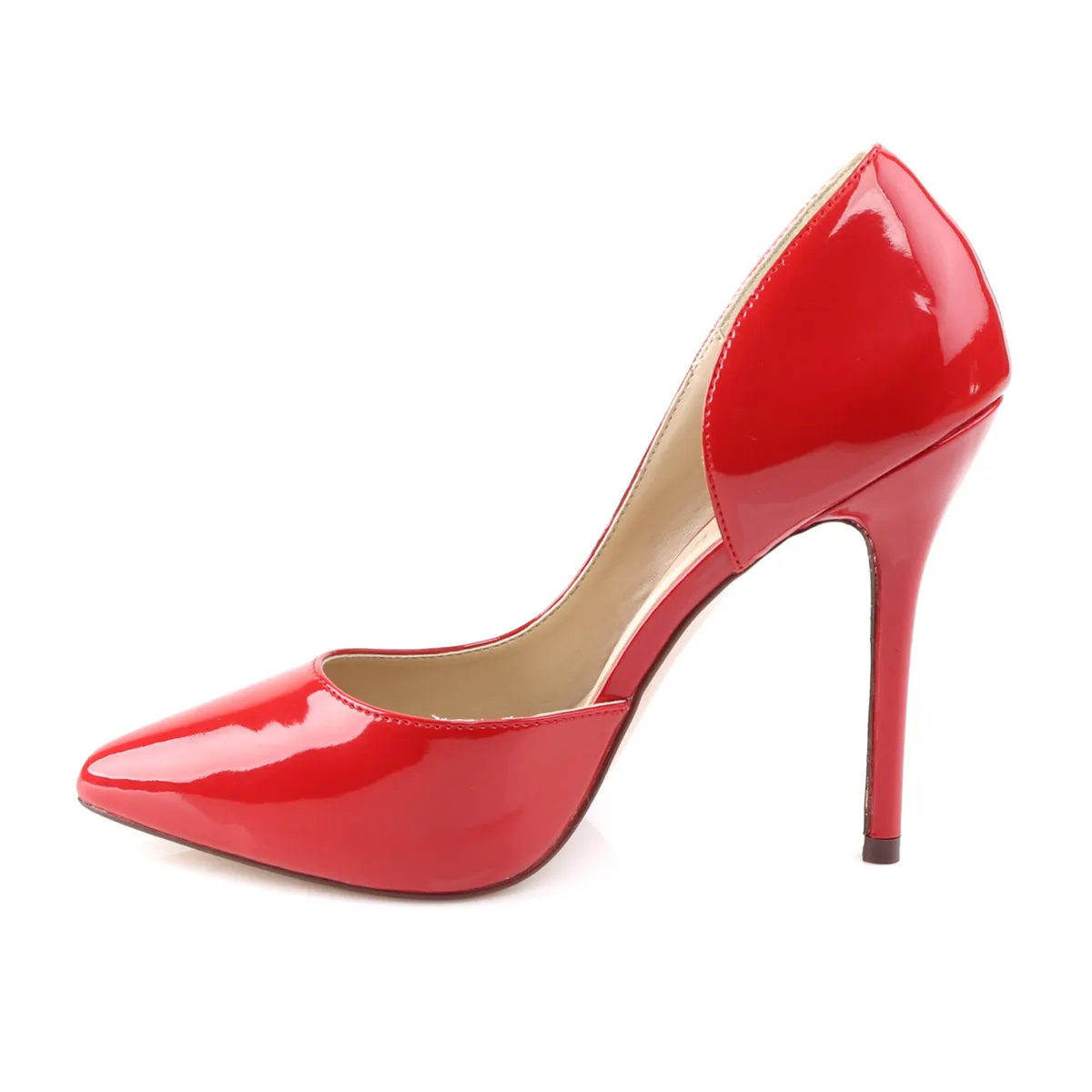 AMUSE-22 Pleaser Red Patent Sexy Single Sole Shoes (Fetish Footwear)