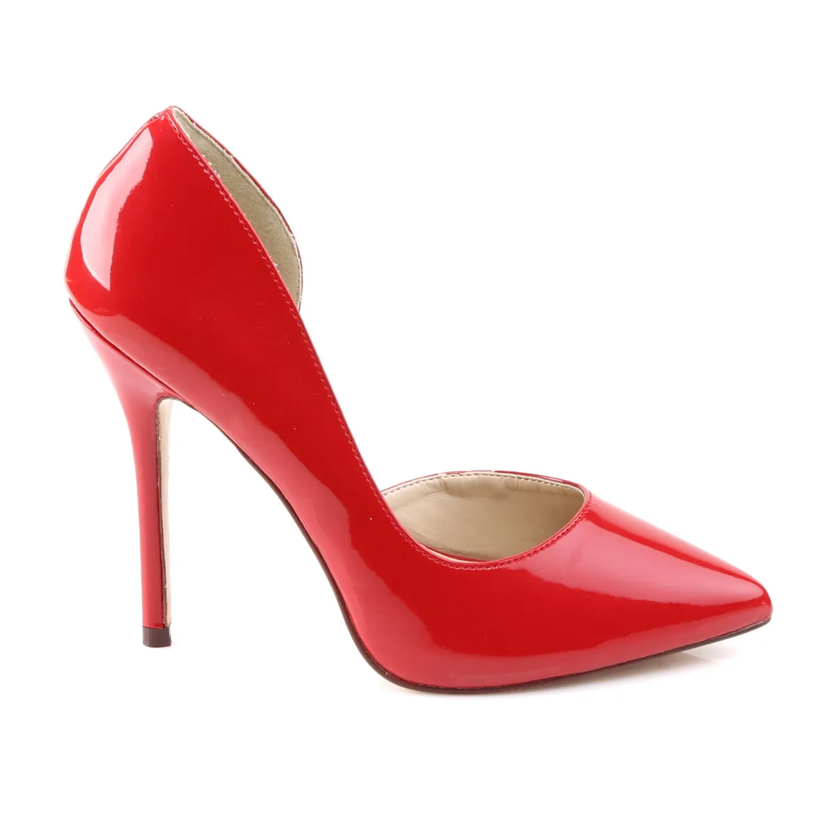 AMUSE-22 Pleaser Red Patent Sexy Single Sole Shoes (Fetish Footwear)