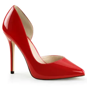 AMUSE-22 Pleaser Red Patent Sexy Single Sole Shoes (Fetish Footwear)
