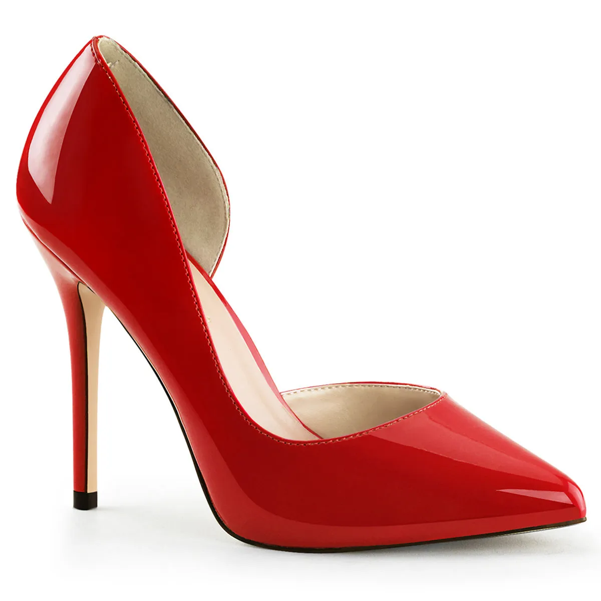 AMUSE-22 Pleaser Red Patent Sexy Single Sole Shoes (Fetish Footwear)