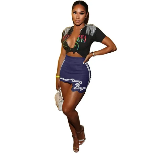 Asymmetrical High Waist Mini Skirt
