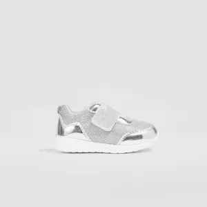 Baby's Silver Sneakers with Led Lights
