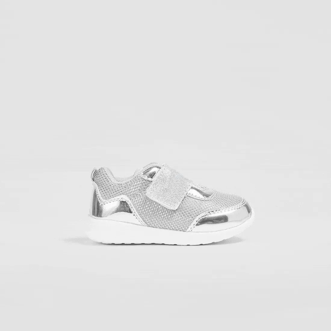 Baby's Silver Sneakers with Led Lights