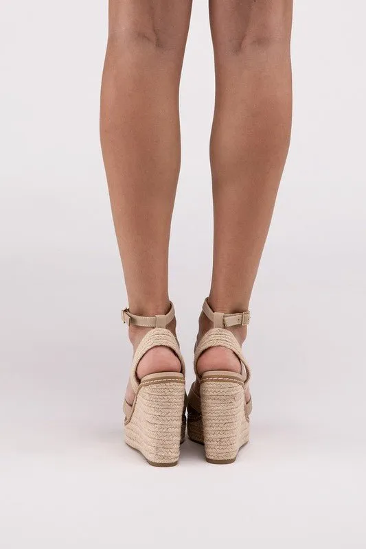Bastet Ankle Strap Espadrille High Heel Wedge Sandals