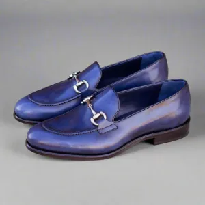 Bit Loafer in Denim Patina Box Calf