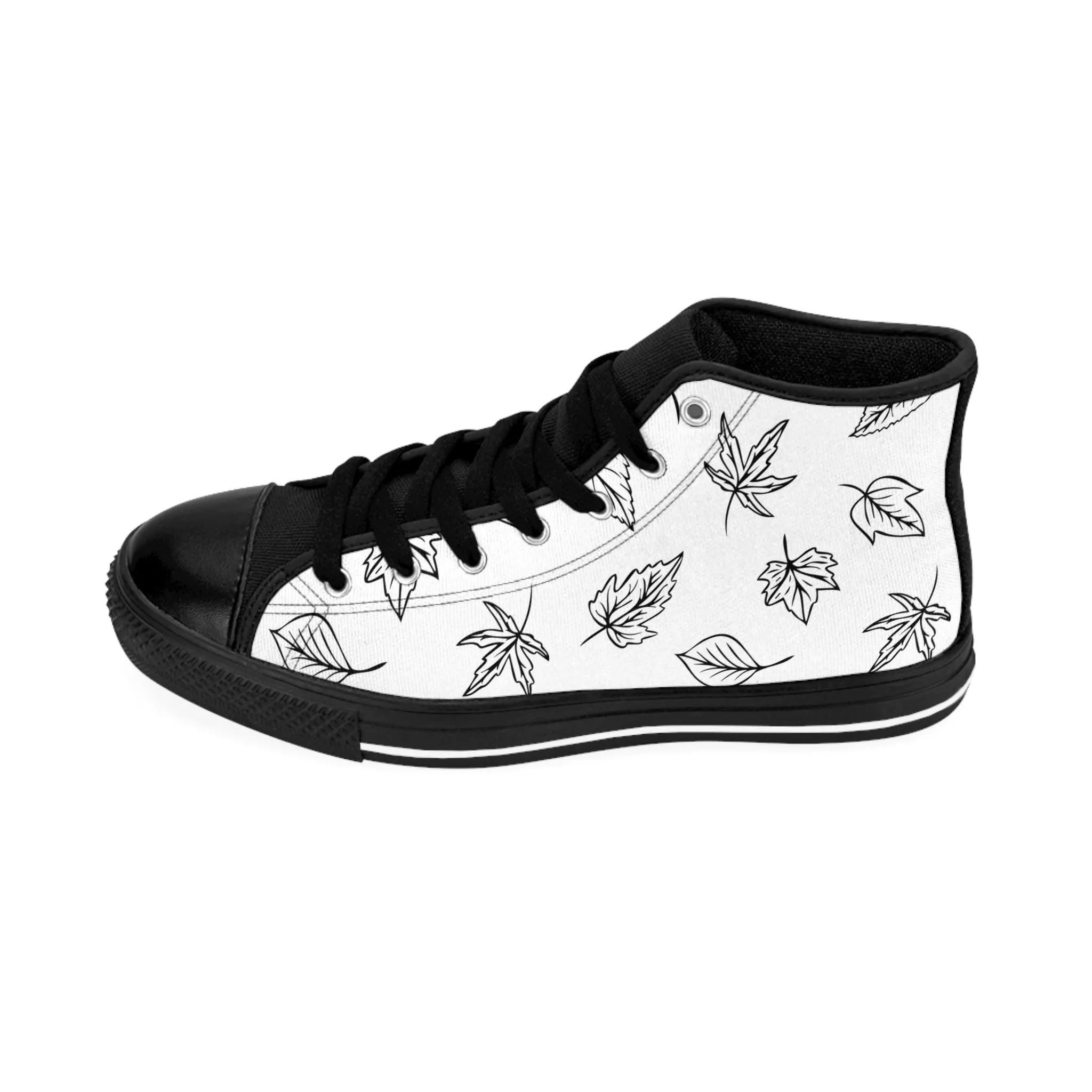 Black Leaves Women's Classic Sneakers