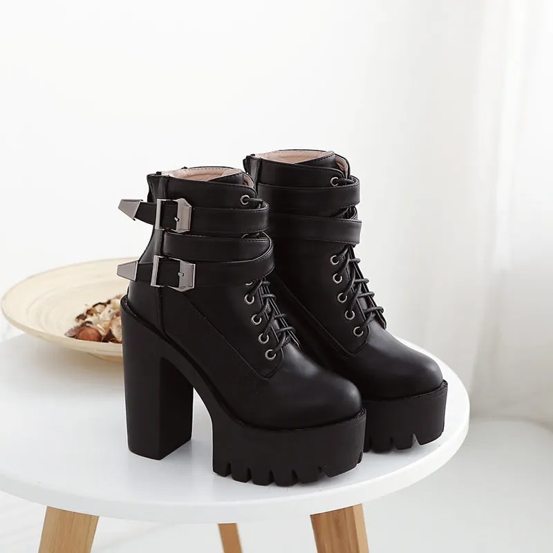 Blackwell - Gothic High-Heeled Martin Boots by The Nevermore