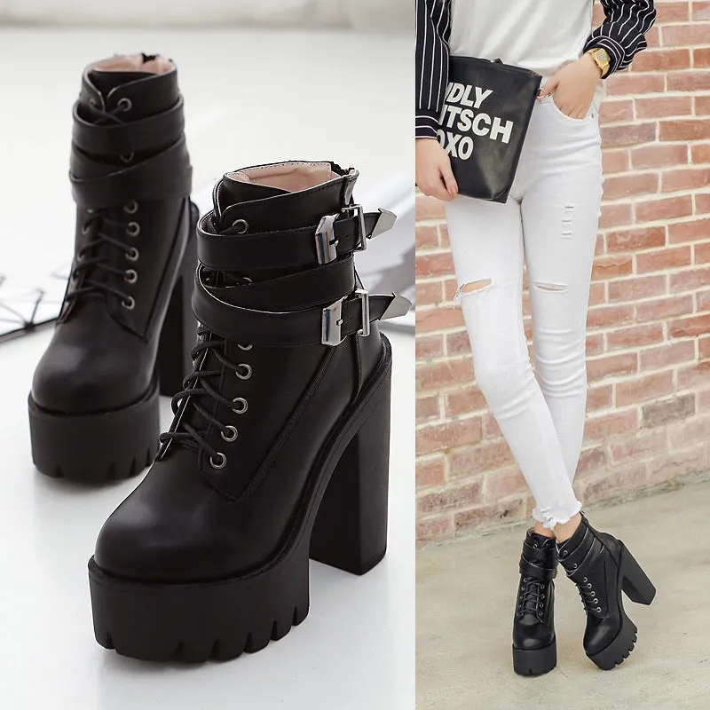 Blackwell - Gothic High-Heeled Martin Boots by The Nevermore