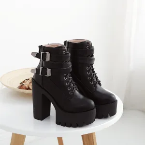 Blackwell - Gothic High-Heeled Martin Boots by The Nevermore