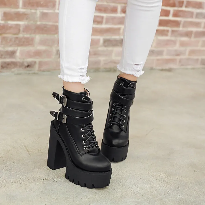 Blackwell - Gothic High-Heeled Martin Boots by The Nevermore