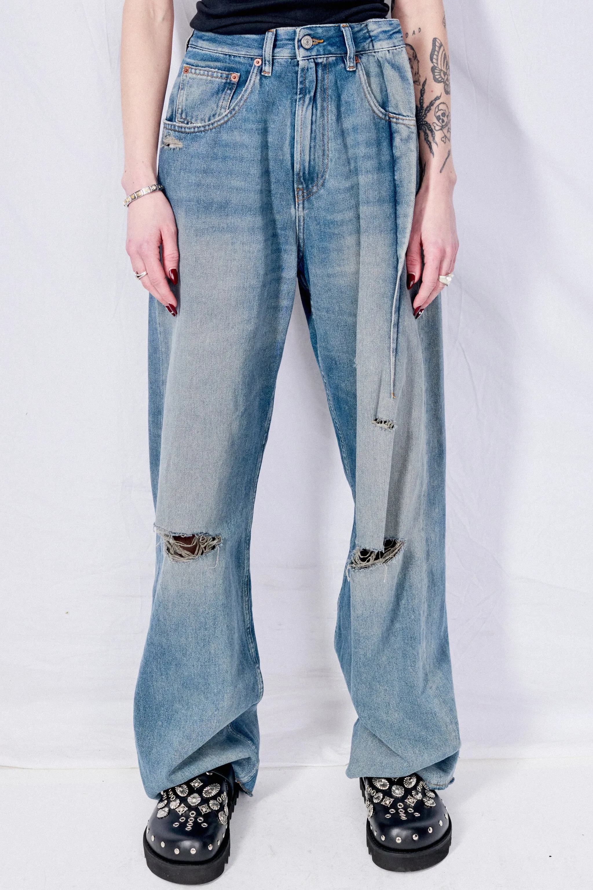 Blue Grey Aged Denim Jean