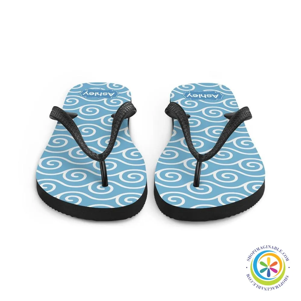 Blue Wave Personalized Flip-Flops