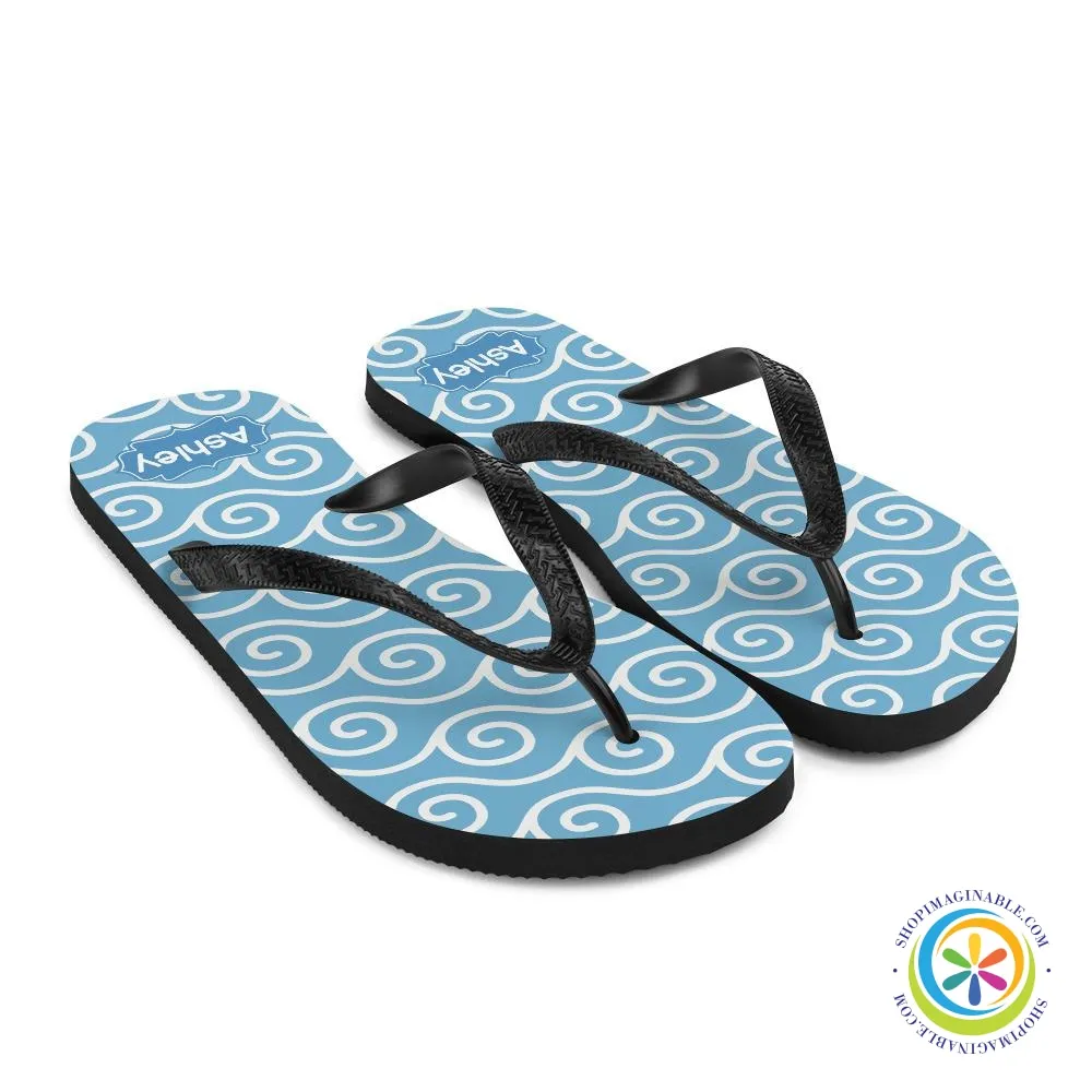 Blue Wave Personalized Flip-Flops