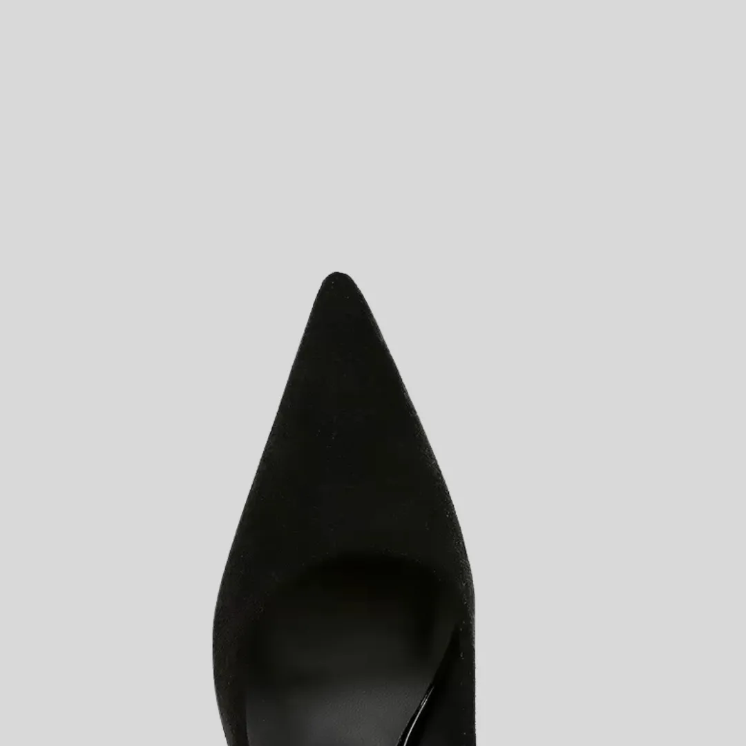 Chic Suede High Heels - Black