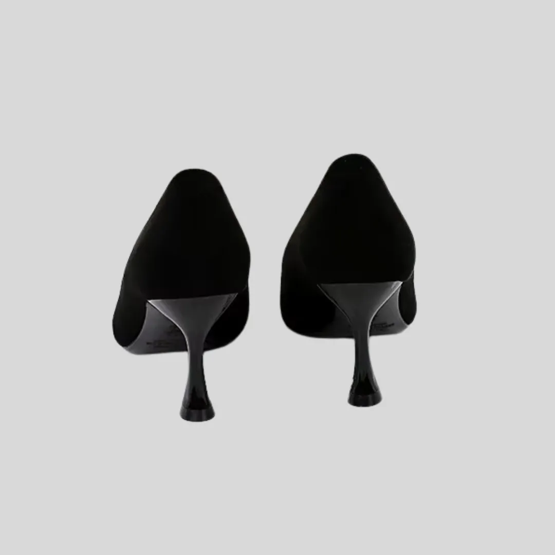 Chic Suede High Heels - Black