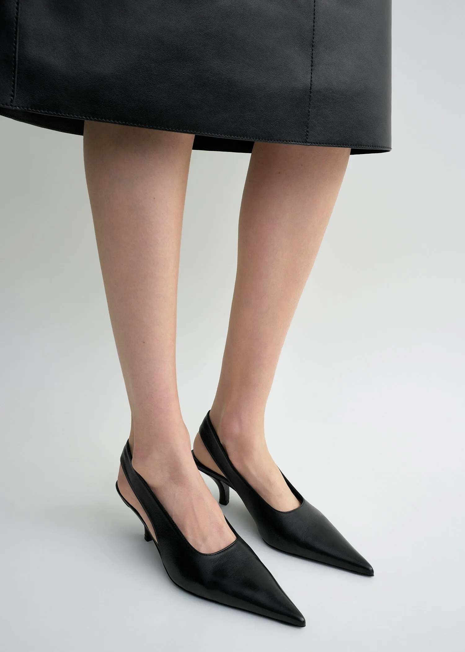 Classic leather slingbacks black