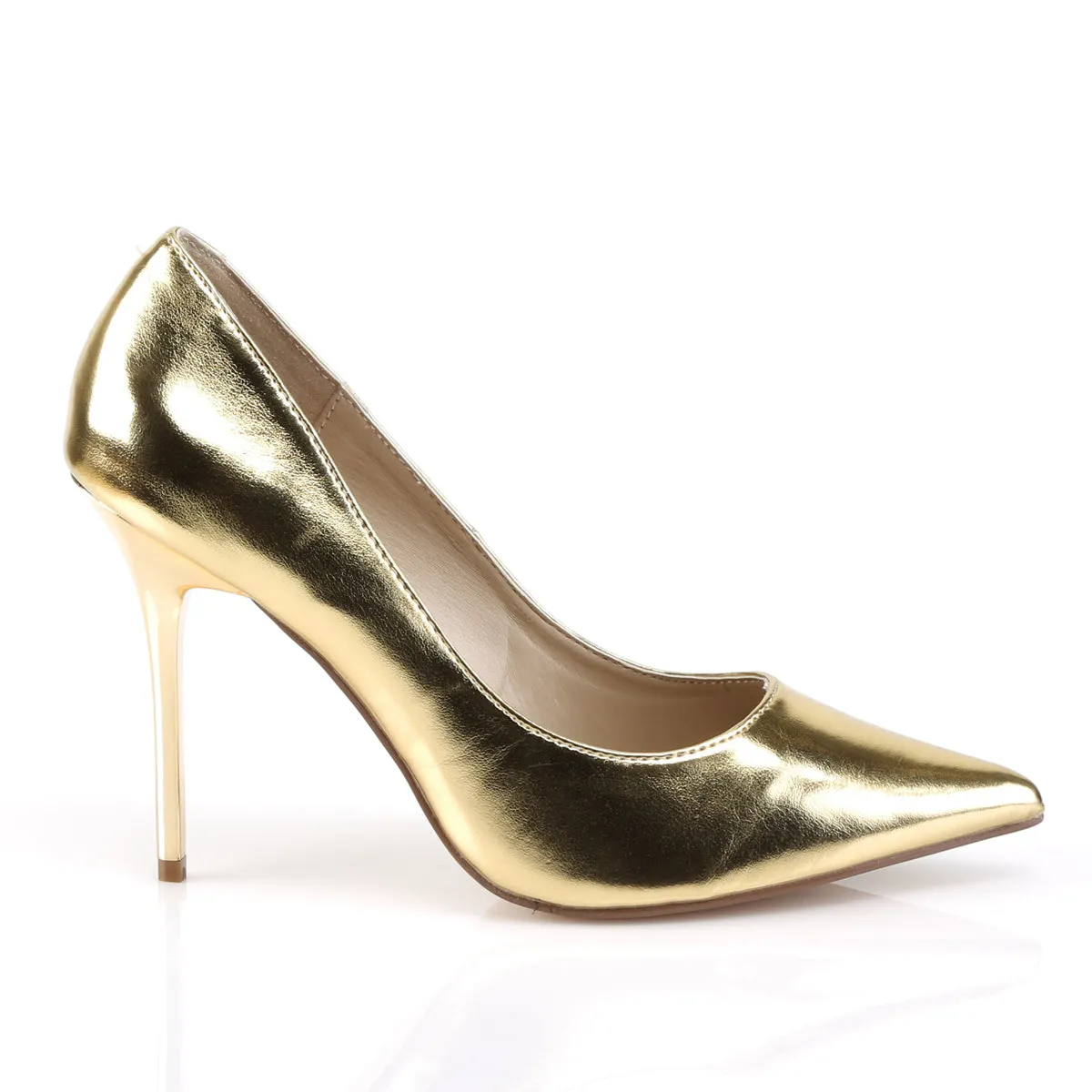 CLASSIQUE-20 Pleaser Gold Sexy Single Sole Shoes (Fetish Footwear)