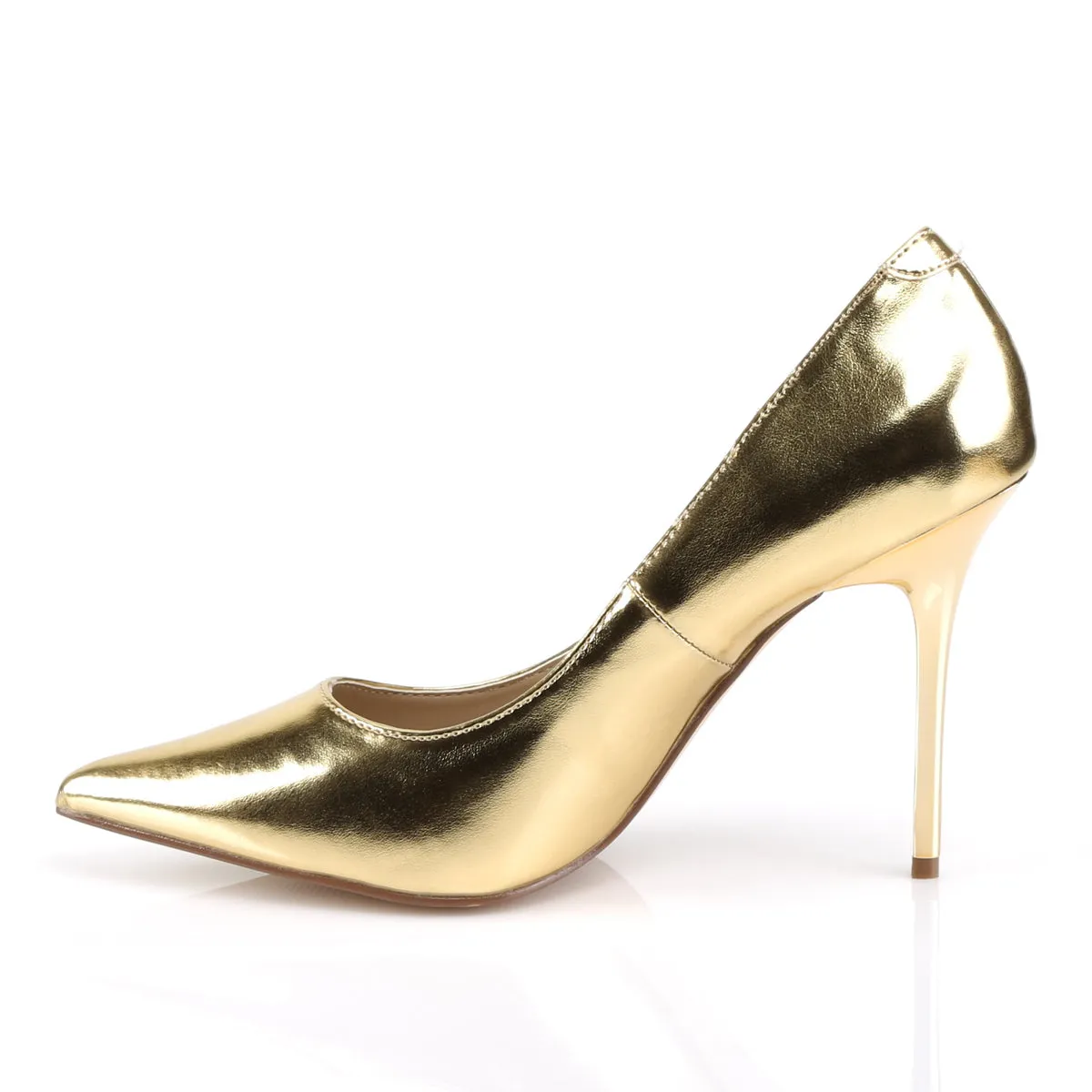 CLASSIQUE-20 Pleaser Gold Sexy Single Sole Shoes (Fetish Footwear)