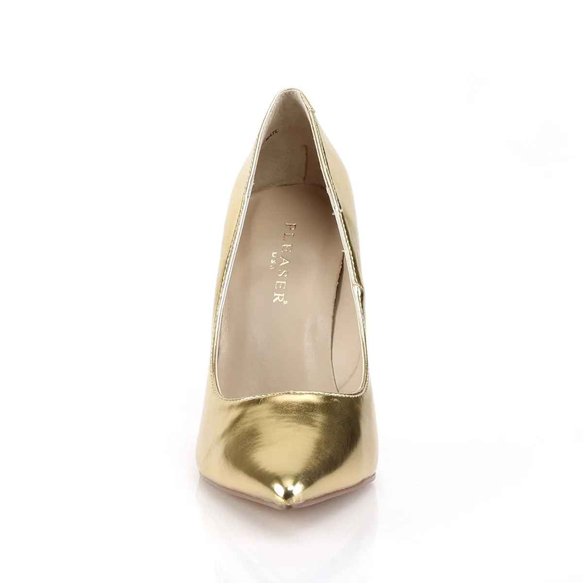 CLASSIQUE-20 Pleaser Gold Sexy Single Sole Shoes (Fetish Footwear)
