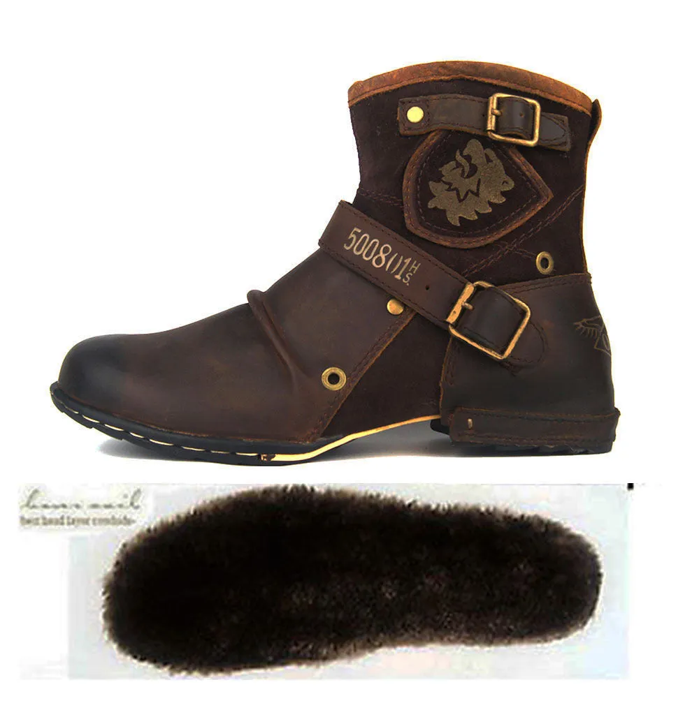 Cobra - Square Heel Leather Rock Boots for Men by The Nevermore