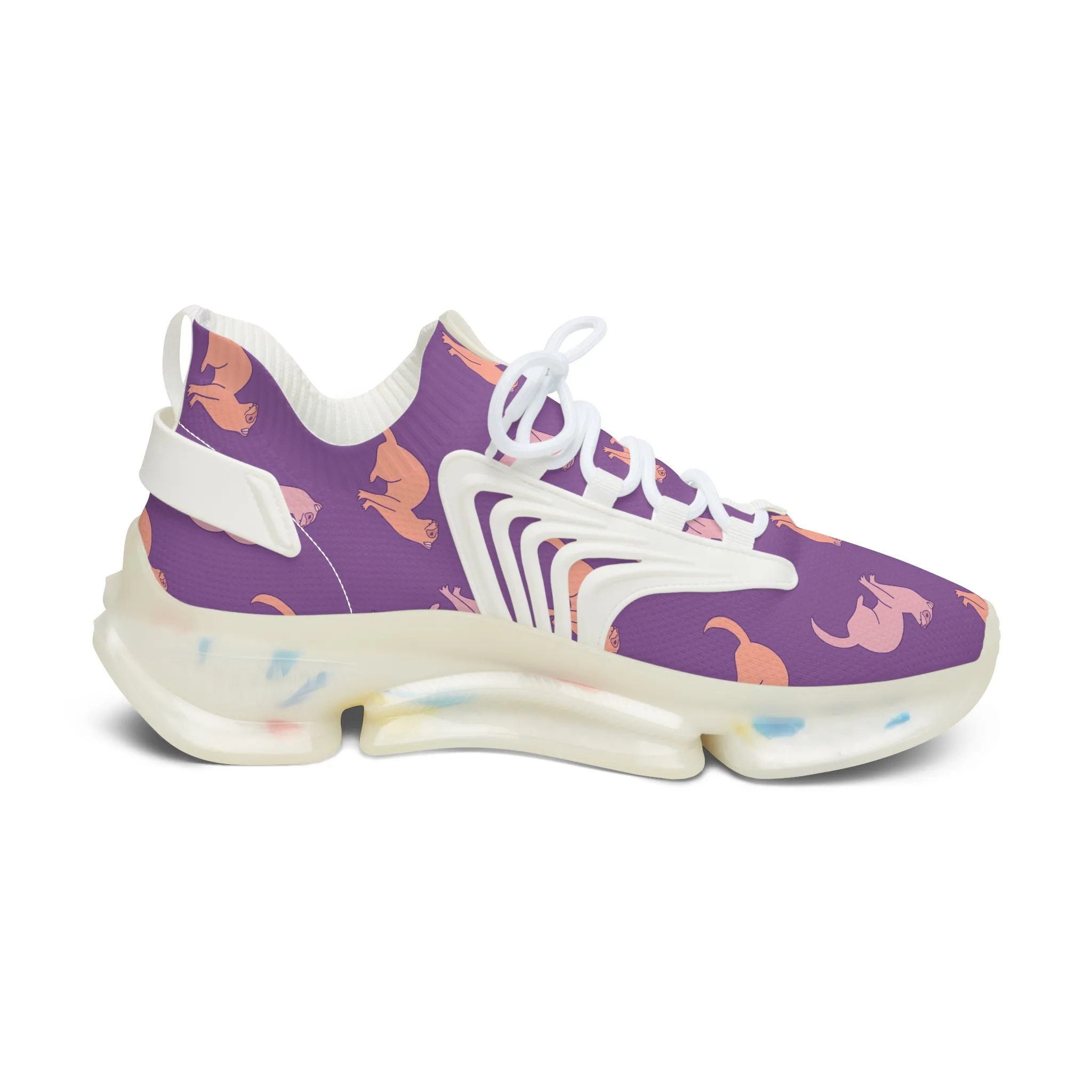 Colorful Cat Print Women's Mesh Sneakers – Stylish & Comfortable Footwear