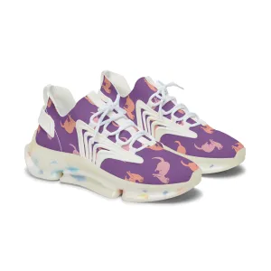 Colorful Cat Print Women's Mesh Sneakers – Stylish & Comfortable Footwear