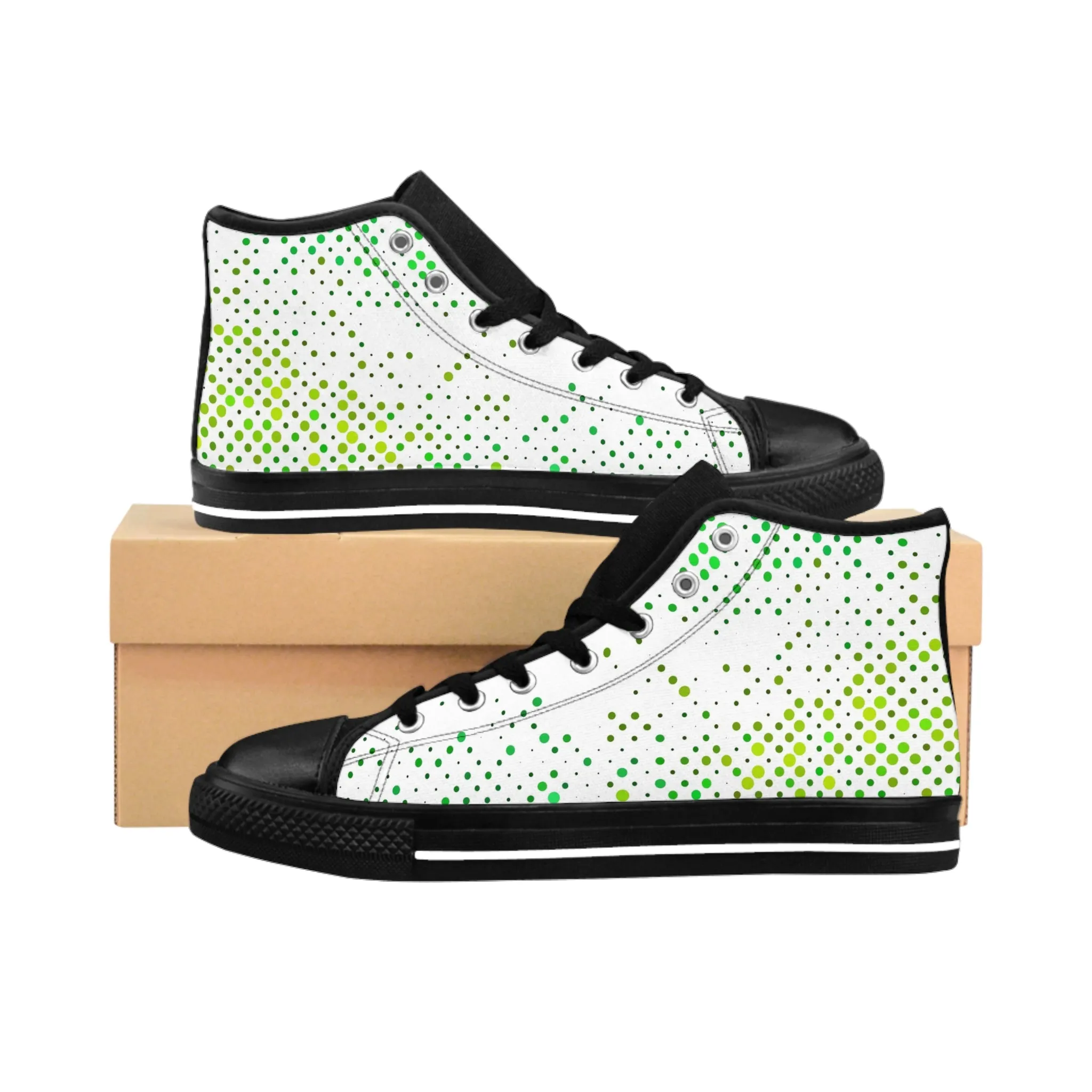 Colorful Green Orbs Women's Classic Sneakers