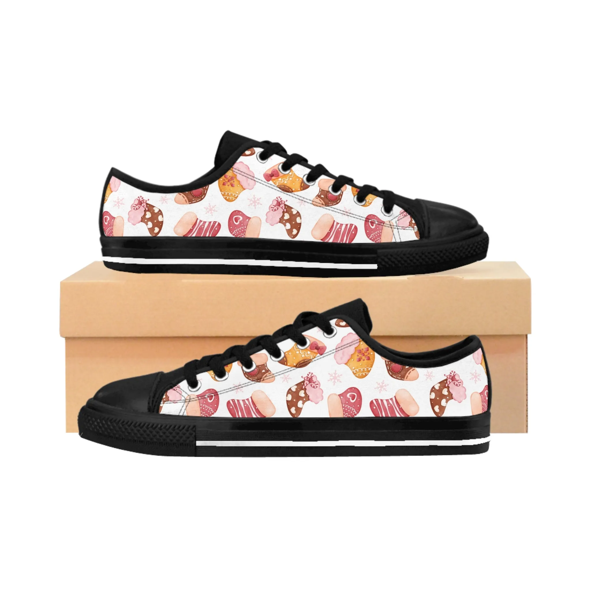 Colorful Joyful Christmas Stockings Women's Sneakers
