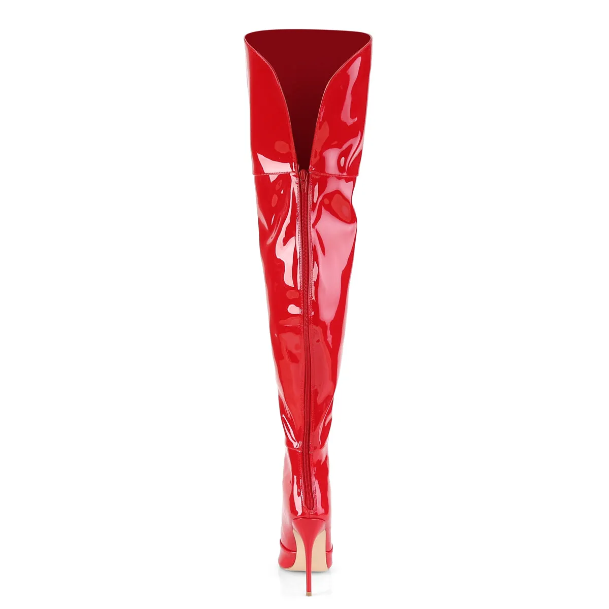 COURTLY-3012 Pleaser Red Patent Sexy Single Sole Shoes (Fetish Footwear)