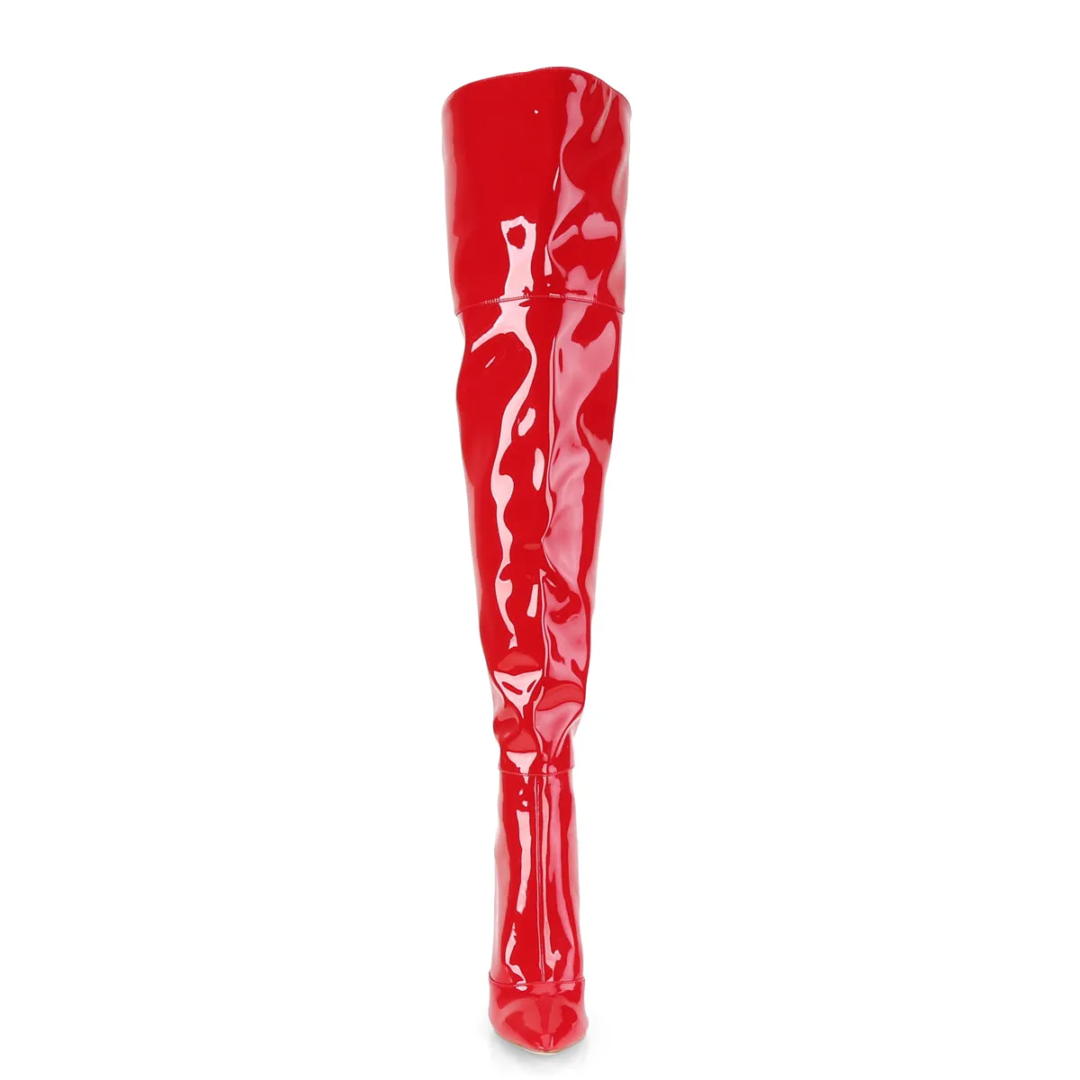 COURTLY-3012 Pleaser Red Patent Sexy Single Sole Shoes (Fetish Footwear)