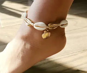 Cowrie Shell Anklet, Anklet for Women, Bohemian Jewelry, Anklet ,Ankle Bracelet, Minimalist Jewelry ,Gift for her ,Mother's day gift