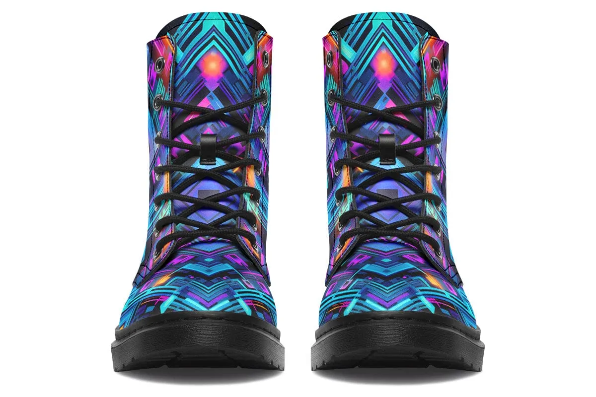 Cyan Convergence Combat Boots