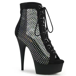 DELIGHT-600-33RM Pleaser Black Faux Suede Sexy Platform Shoes (Pole Dancing Heels)